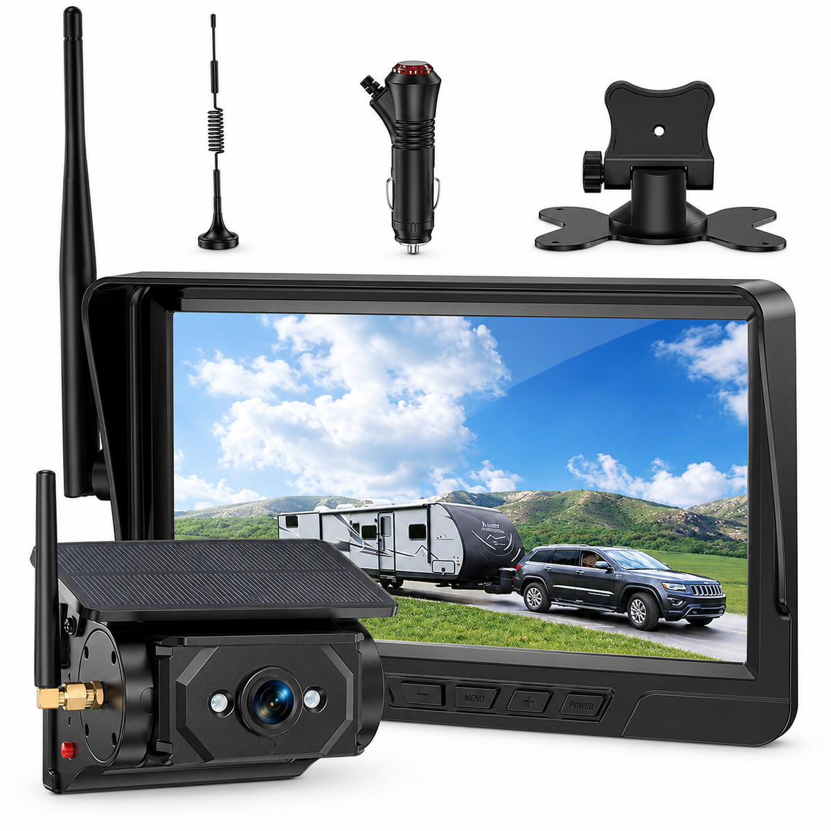 Backsteady 7" monitor + 1 solar magnetic camera