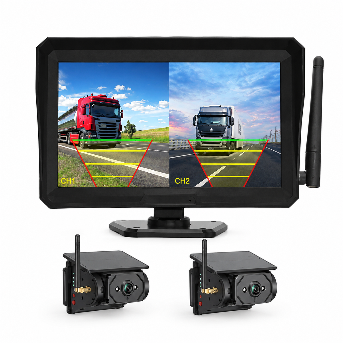 Backsteady 10.1" monitor + 2 solar magnetic cameras