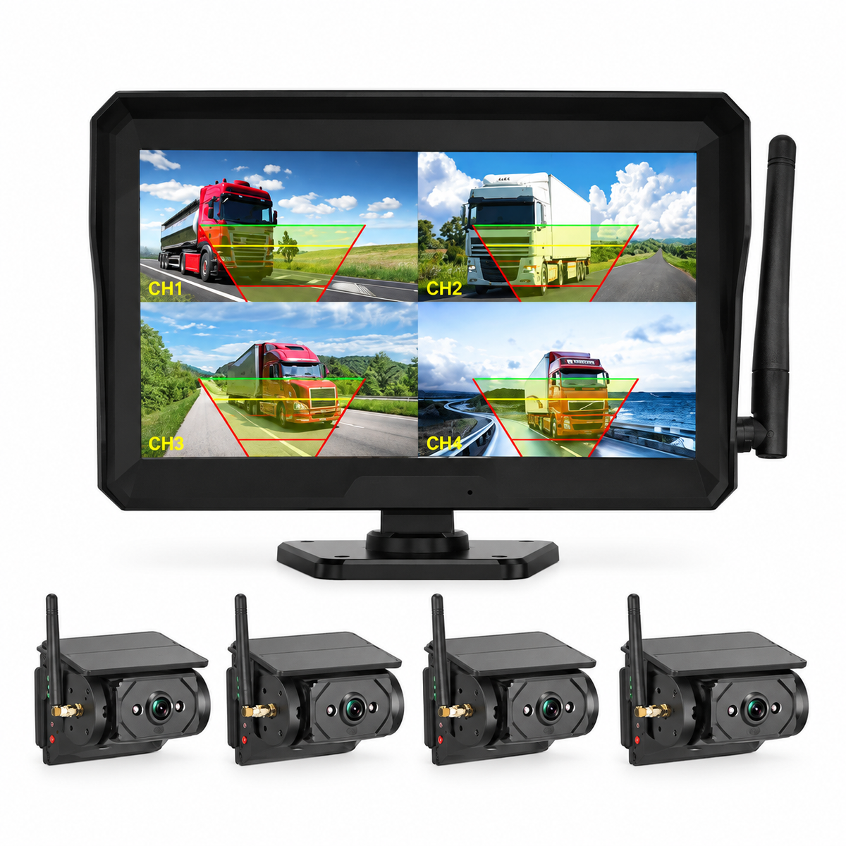 Backsteady 10.1" monitor + 4 solar magnetic cameras