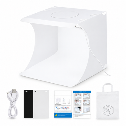 DeskGlow 7.9 in (20 cm), 2 backdrops, single LED strip