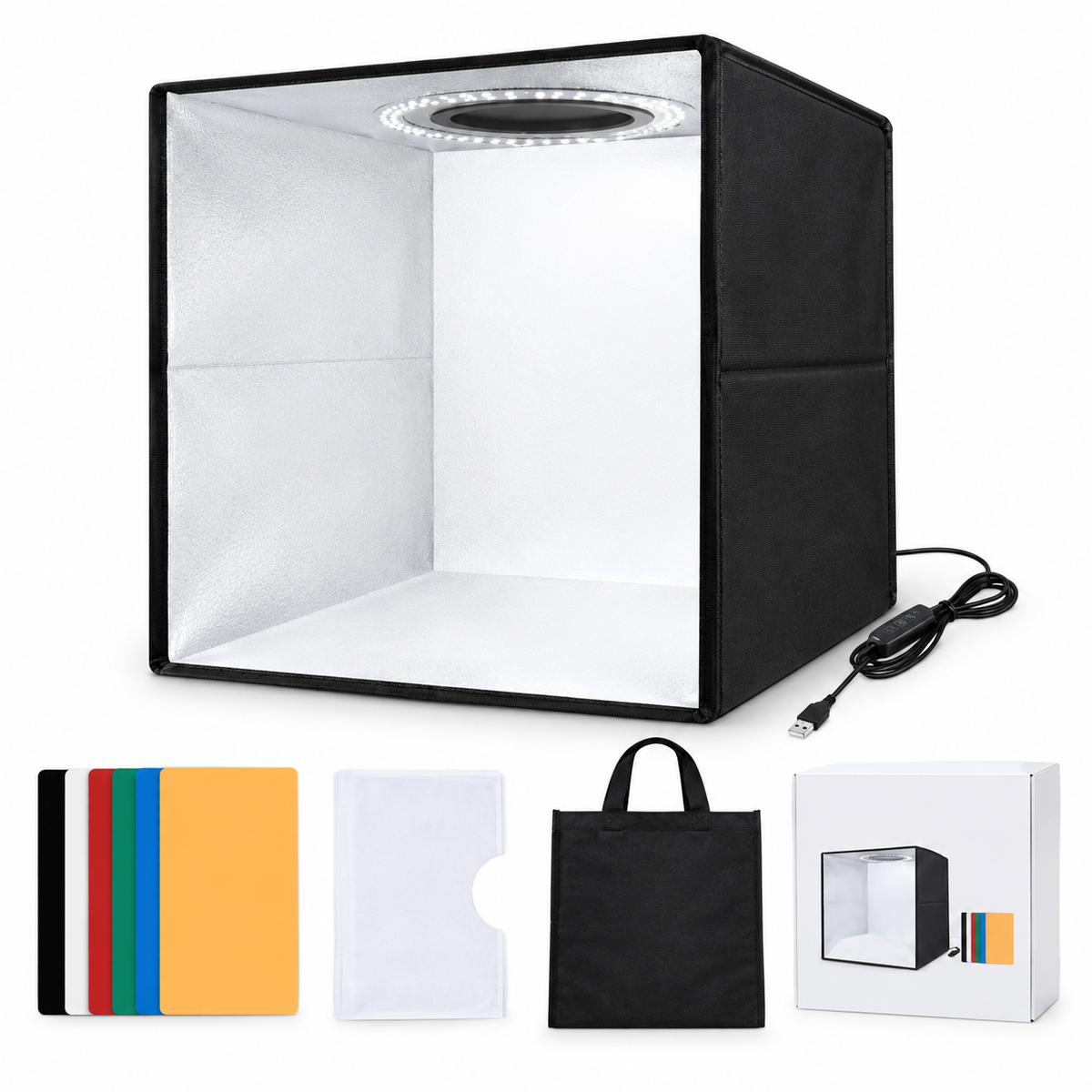 DeskGlow 11.8 in (30 cm), 6 backdrops, single color temperature