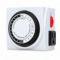 Mechanical 24-hour timer, 2 outlets (120V US)