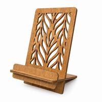 Laser-Cut Wood Phone Stand