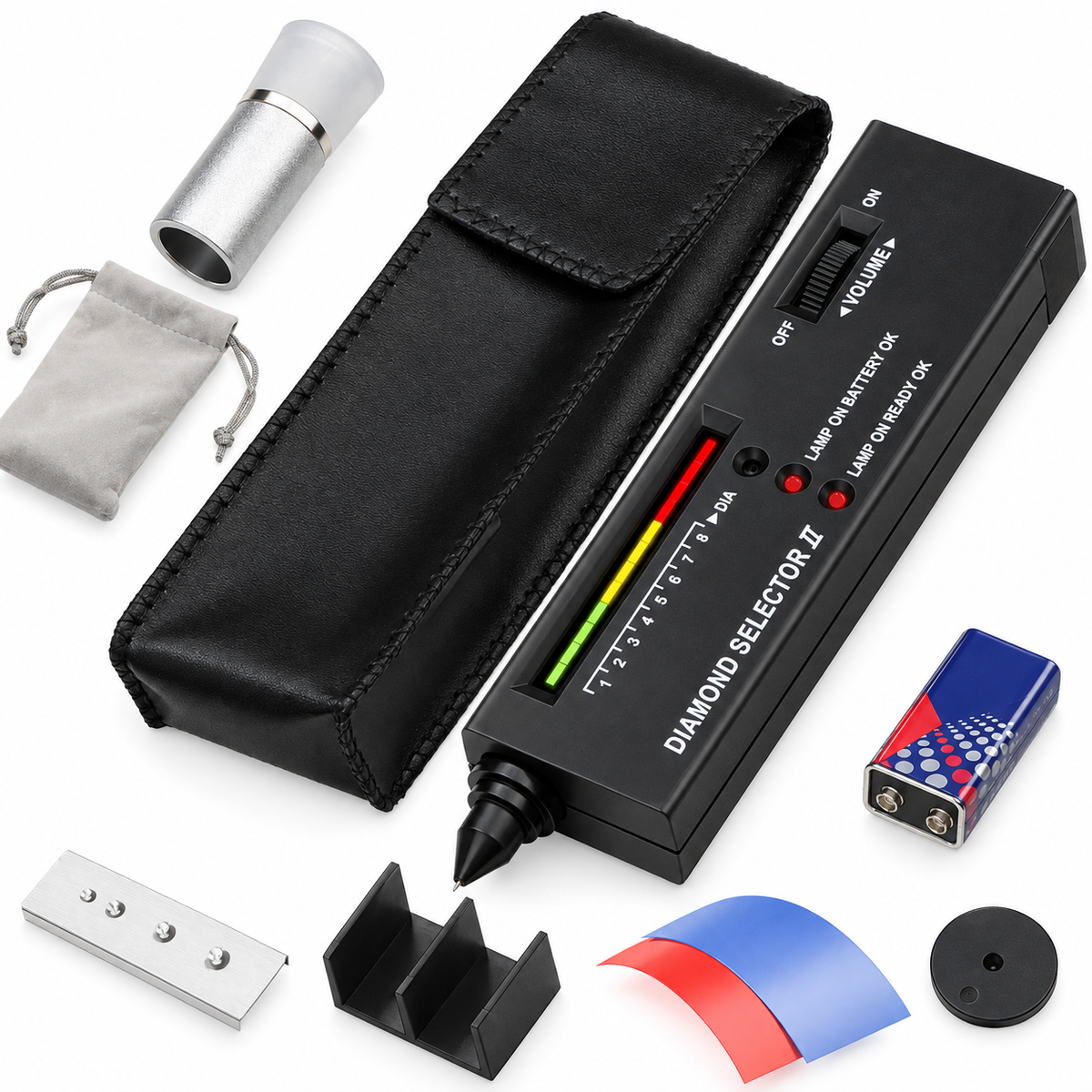 Sparkwise Tester pen + 10X cutting mirror kit + 9V battery
