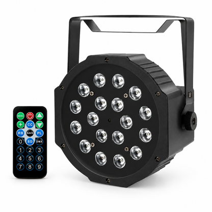 Spotglow 18W par light (18 LEDs) + remote / Seven-colour - US 2-pin plug
