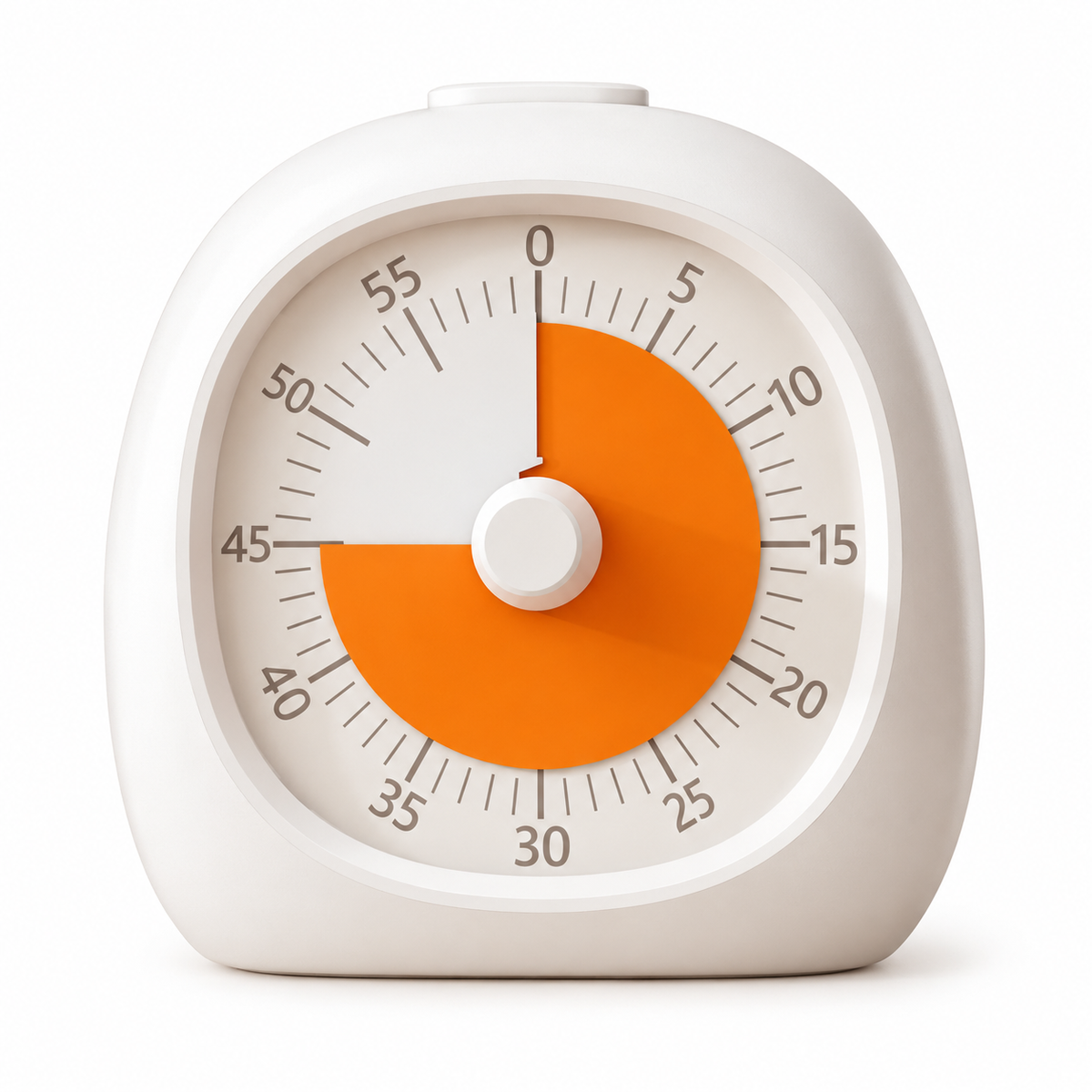 TickGlow Round White – Battery (60-min visual timer)