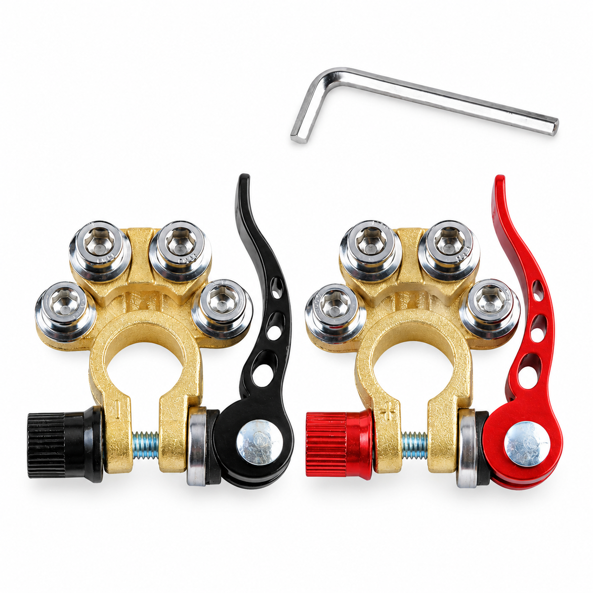TidyHood Brass terminal pair + hex wrench
