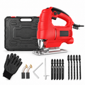Jigsaw + 10 blades + glove + tools (plastic carry case)