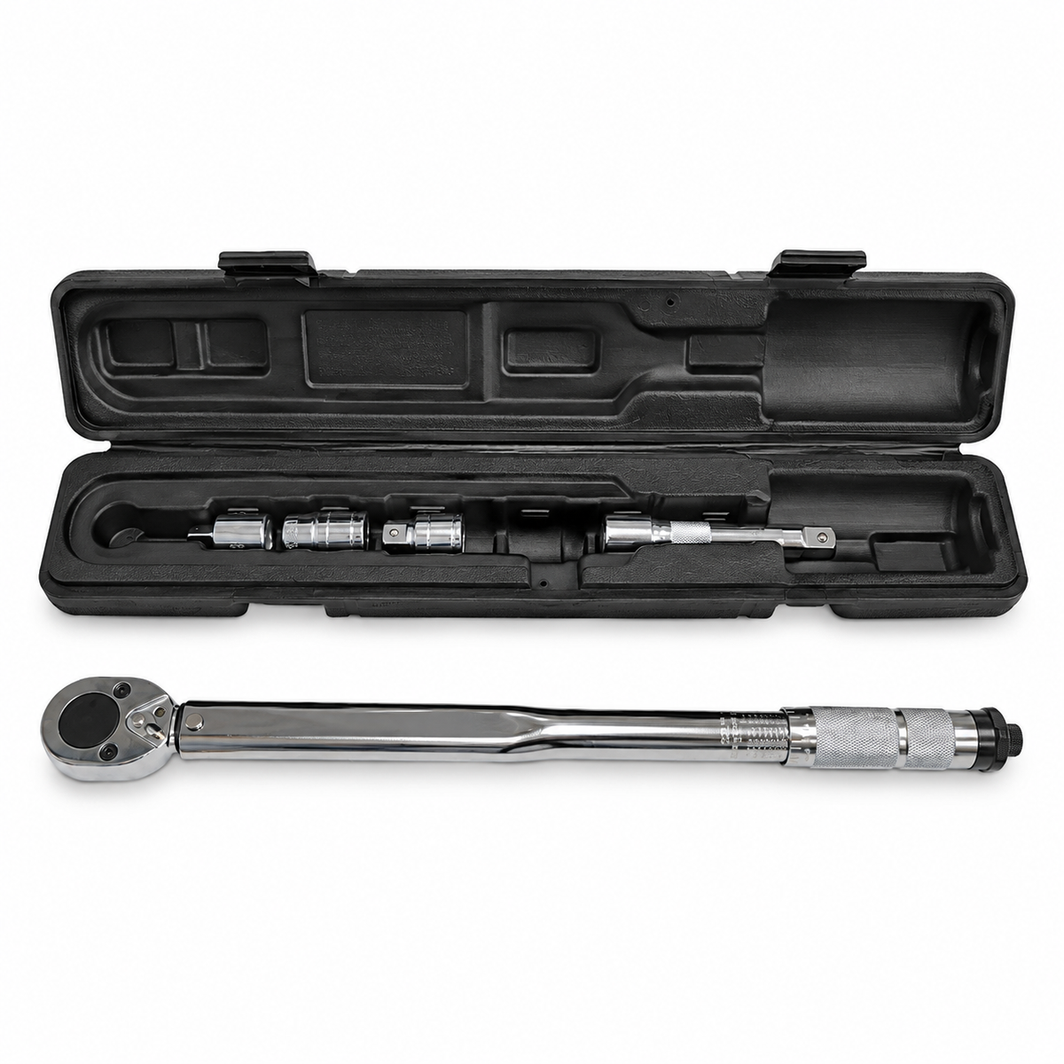 Truetwist 1/2in drive 28-210 Nm, 5-piece (wrench + extension + adapter + 17mm + 19mm sockets)