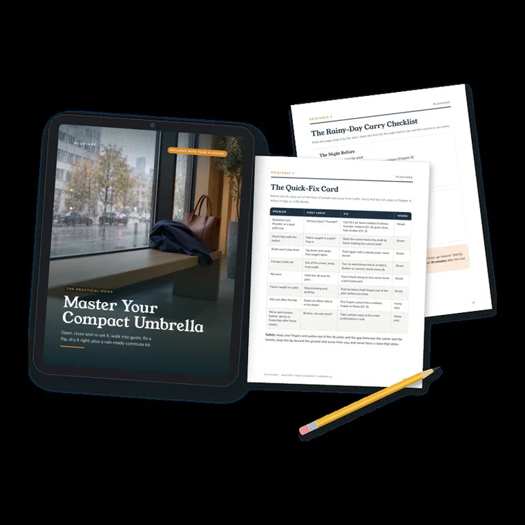 PluviArc guide on a tablet with printable pages