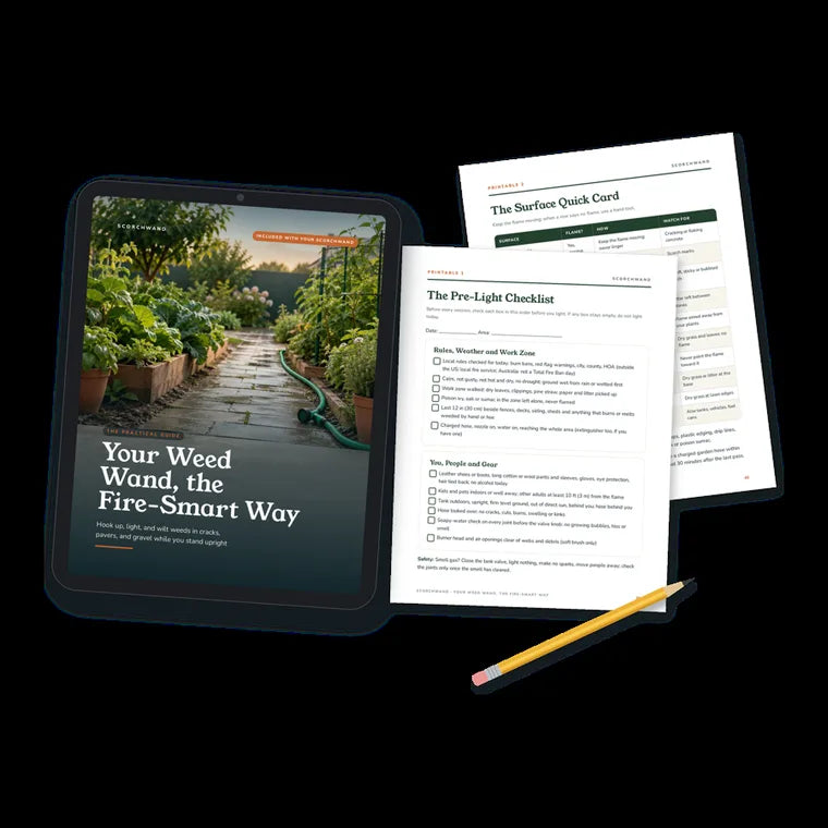 ScorchWand guide on a tablet with printable pages