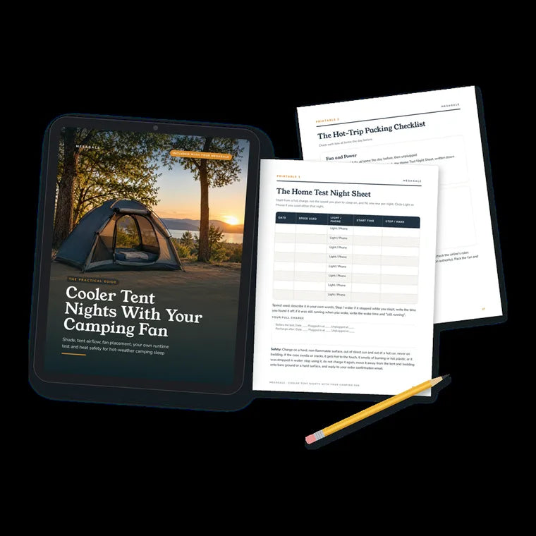 MesaGale guide on a tablet with printable pages